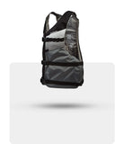 Stohlquist gray and black kayaking life jacket with adjustable straps, side view