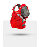Stohlquist red kayaking life jacket with front zipper and adjustable straps