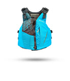 Stohlquist women's blue kayaking life jacket with geometric pattern, front view