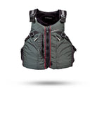 Stohlquist Cadence steel green kayak life jacket with front zipper and adjustable straps