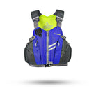 Stohlquist Drifter sapphire blue kayak life jacket with front zipper and reflective accents