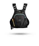 Stohlquist black kayaking life jacket with front zipper pocket and adjustable straps