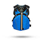 Stohlquist blue kayaking life jacket with front zipper and adjustable straps, product shot