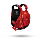 Stohlquist red kayaking life jacket with front zipper pocket and adjustable straps