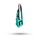 Stohlquist aqua gray kayaking life jacket with adjustable straps, side view on white background